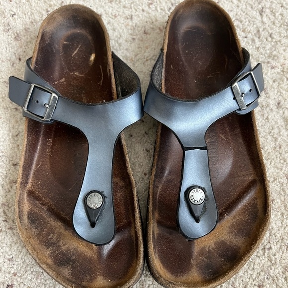 Birkenstock Gizeh Blue metallic sandals - Picture 2 of 5